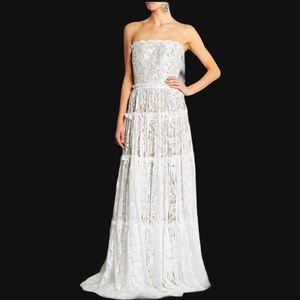 NWT LANVIN Strapless tiered lace bridal gown